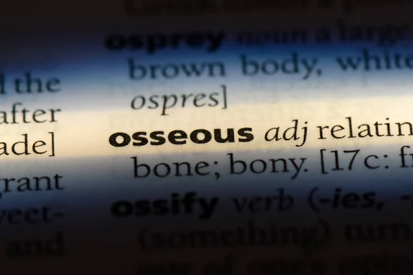 Osseous Word Dictionary Osseous Concept — Stock Photo, Image