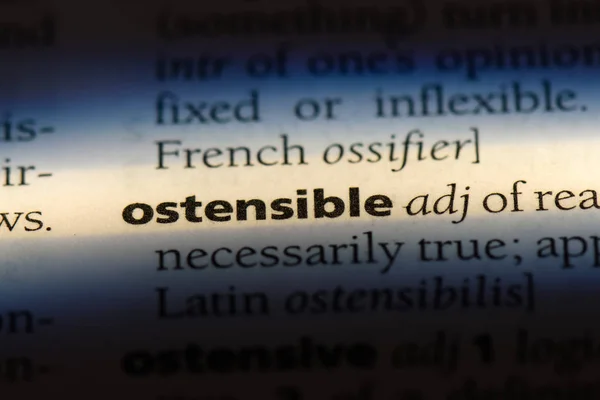 Ostensible Word Dictionary Ostensible Concept — Stock Photo, Image