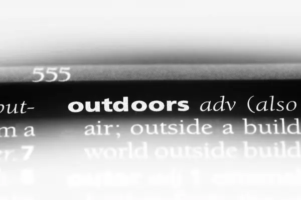 Outdoor Wort Einem Wörterbuch Outdoor Konzept — Stockfoto