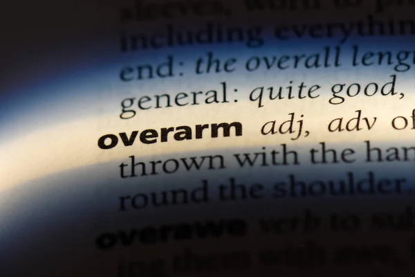 Overarm Λέξη Ένα Λεξικό Overarm Έννοια — Φωτογραφία Αρχείου