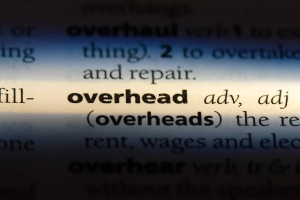 Overhead Wort Wörterbuch Overhead Konzept — Stockfoto