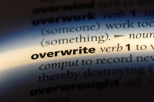 Overwrite Word Dictionary Overwrite Concept — Stock Photo, Image