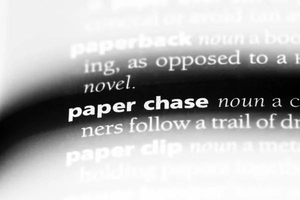Chase Papieru Słowo Słowniku Koncepcja Papierkiem — Zdjęcie stockowe