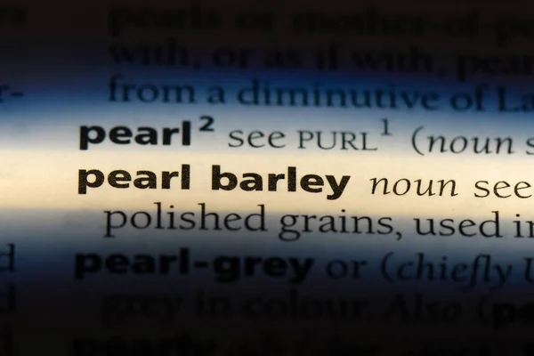 pearl barley word in a dictionary. pearl barley concept.