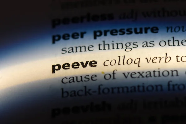 Peeve Word Dictionary Peeve Concept — Stock Photo, Image