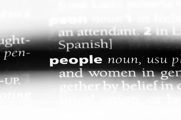Άνθρωποι Λέξη Ένα Λεξικό Άνθρωποι Έννοια — Φωτογραφία Αρχείου