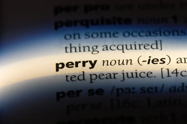 Perry Słowo Słowniku Koncepcja Perry — Zdjęcie stockowe