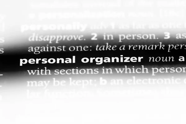 Organizador Personal Palabra Diccionario Concepto Organizador Personal —  Fotos de Stock