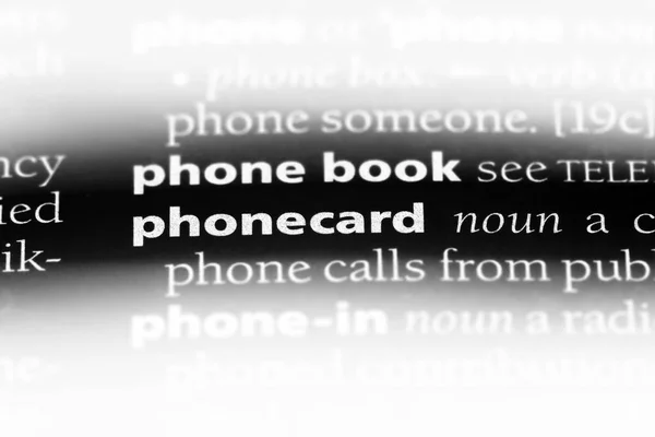 Phonecard Word Dictionary Phonecard Concept — Stock Photo, Image