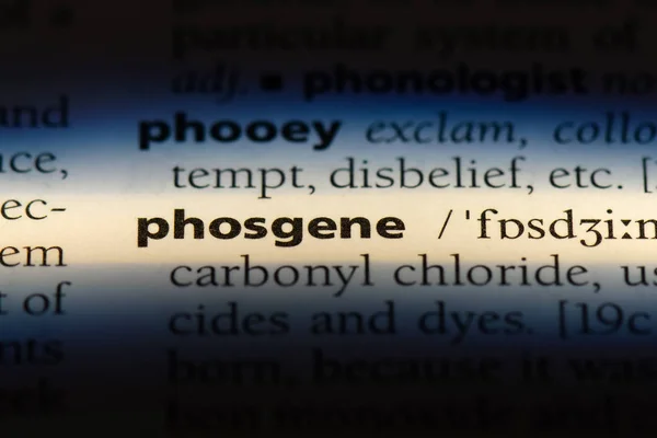 Palavra Phosgene Dicionário Conceito Phosgene — Fotografia de Stock