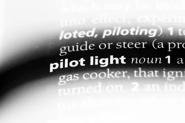 pilot light word in a dictionary. pilot light concept.