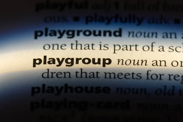 Playgroup Parola Dizionario Playgroup Concetto — Foto Stock