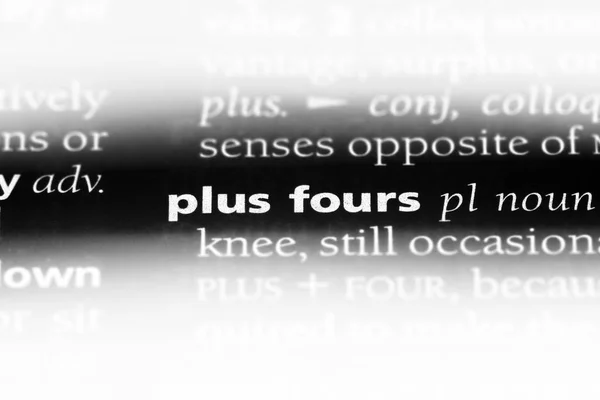 Fours Συν Λέξη Ένα Λεξικό Συν Fours Έννοια — Φωτογραφία Αρχείου