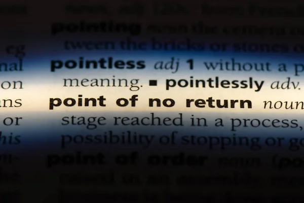 Punkt Bez Powrotu Słowo Słowniku Koncepcja Punkt Bez Powrotu — Zdjęcie stockowe