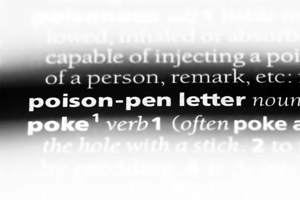 Poison Pen Letter Woord Een Woordenboek Poison Pen Brief Concept — Stockfoto