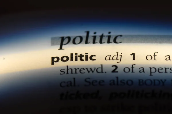 Politic Λέξη Ένα Λεξικό Politic Έννοια — Φωτογραφία Αρχείου
