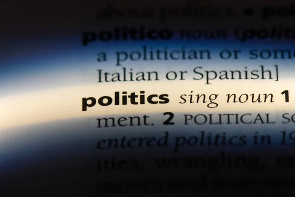 Politics Word Dictionary Politics Concept — Stock Photo, Image