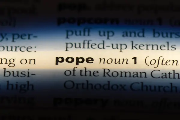 Słowa Papieża Słowniku Koncepcja Papieża — Zdjęcie stockowe