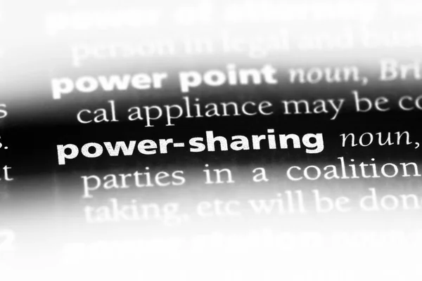 power sharing word in a dictionary. power sharing concept.