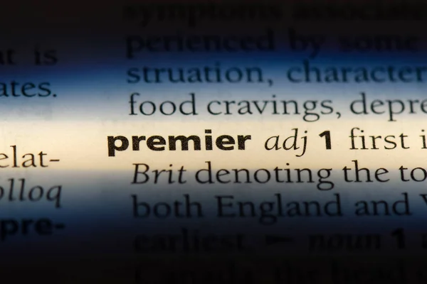 premier word in a dictionary. premier concept.