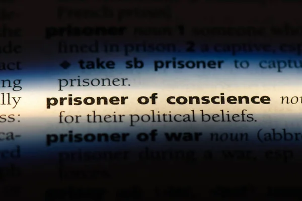 Gewissensgefangene Wort Einem Wörterbuch Konzept Gefangener Des Gewissens — Stockfoto