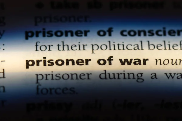 Kriegsgefangenenwort Einem Wörterbuch Kriegsgefangenenkonzept — Stockfoto