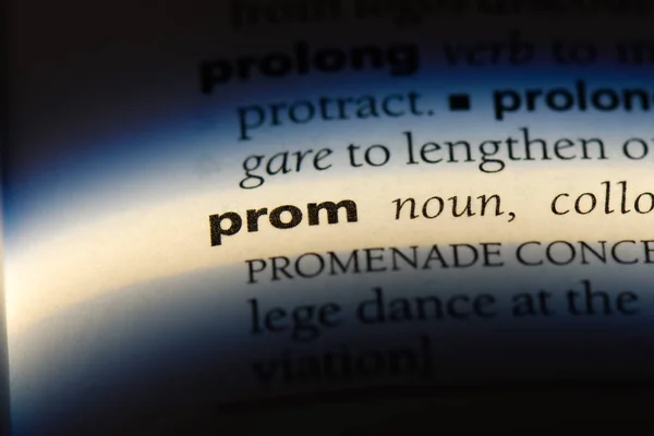 Prom Woord Een Woordenboek Prom Concept — Stockfoto