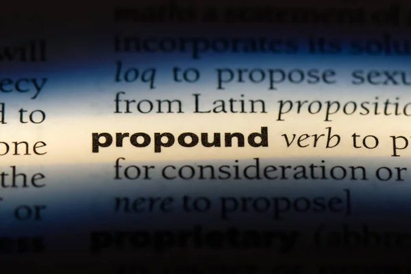 Propound Word Dictionary Propound Concept — Stock Photo, Image