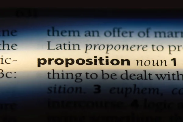 Proposition Word Dictionary Proposition Concept — Stock Photo, Image