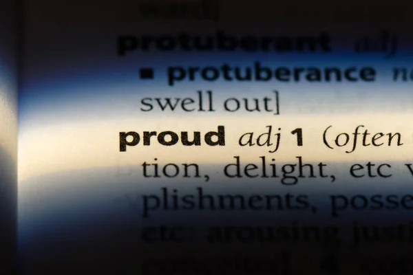 Palavra Orgulhosa Dicionário Conceito Orgulhoso — Fotografia de Stock