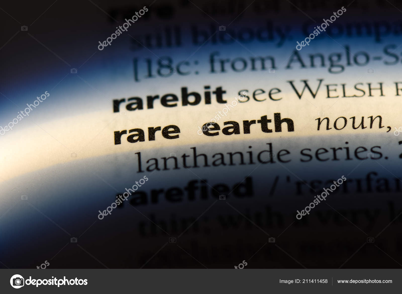 Rare Earth Word Dictionary Rare Earth Concept Stock Photo - 