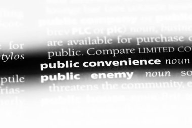 bir sözlükte kamu kolaylık kelime. kamu kolaylık kavramı.