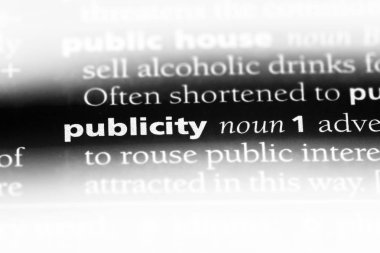 bir sözlüğü'ndeki tanıtım sözcüğü. reklam kavramı.