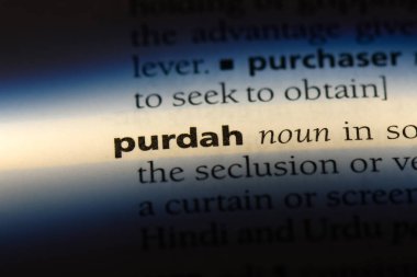 peçe Word'de bir sözlük. peçe kavramı.