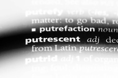 putrescent tek kelimeyle bir sözlük. putrescent kavramı.