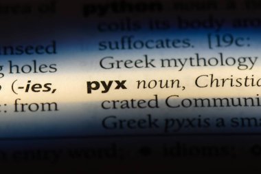 Pyx sözcük sözlüğe. Pyx kavramı.