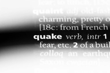 bir sözlüğü'ndeki deprem sözcüğü. deprem kavramı.