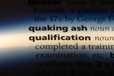 yeterlilik Word'de bir sözlük. yeterlilik kavramı.