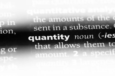 miktar Word'de bir sözlük. miktar kavramı.