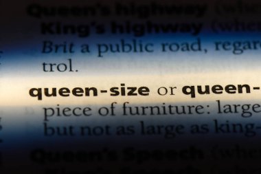 Kraliçe boyutu bir sözlük tek kelimeyle. Kraliçe boyutu kavramı.