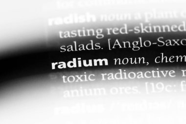 Radyum Word'de bir sözlük. Radyum kavramı.