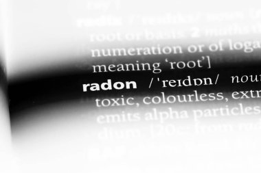 bir sözlüğü'ndeki Radon sözcüğü. Radon kavramı.