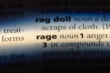 öfke Word'de bir sözlük. öfke kavramı.