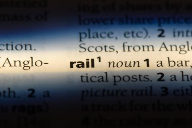 Demiryolu Word'de bir sözlük. Demiryolu kavramı.