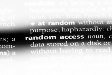 bir sözlük Word'de rasgele erişim. rasgele erişim kavramı.