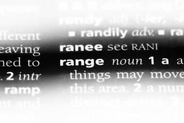 aralığı Word'de bir sözlük. aralığı kavramı.