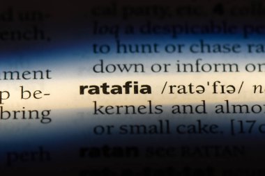bir sözlüğü'ndeki Ratafia sözcüğü. Ratafia kavramı.