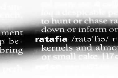 bir sözlüğü'ndeki Ratafia sözcüğü. Ratafia kavramı.