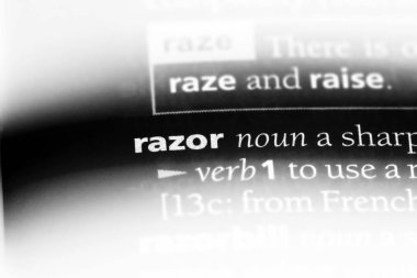 ustura Word'de bir sözlük. ustura kavramı.