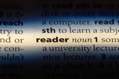 bir sözlüğü'ndeki okuyucu sözcüğü. okuyucu kavramı.